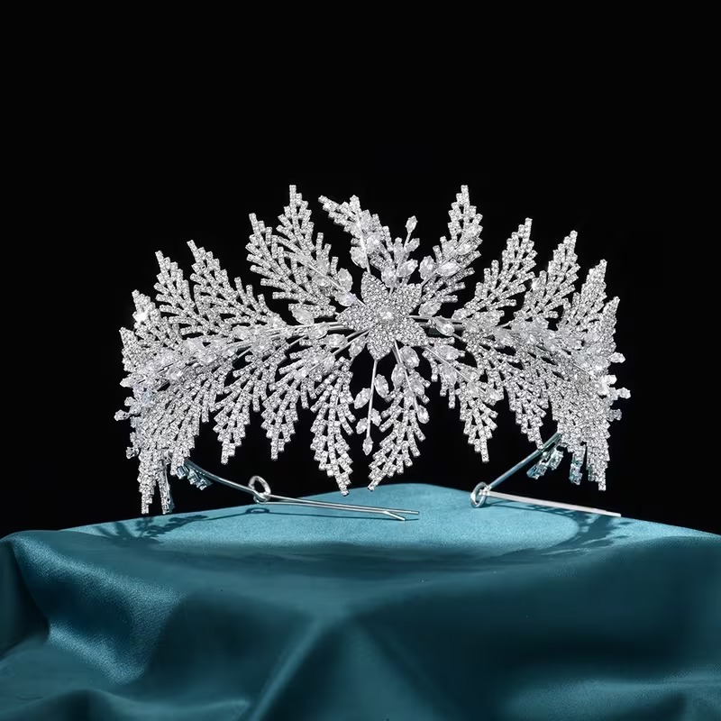 Baroque Leaf Bridal Crown Headpiece