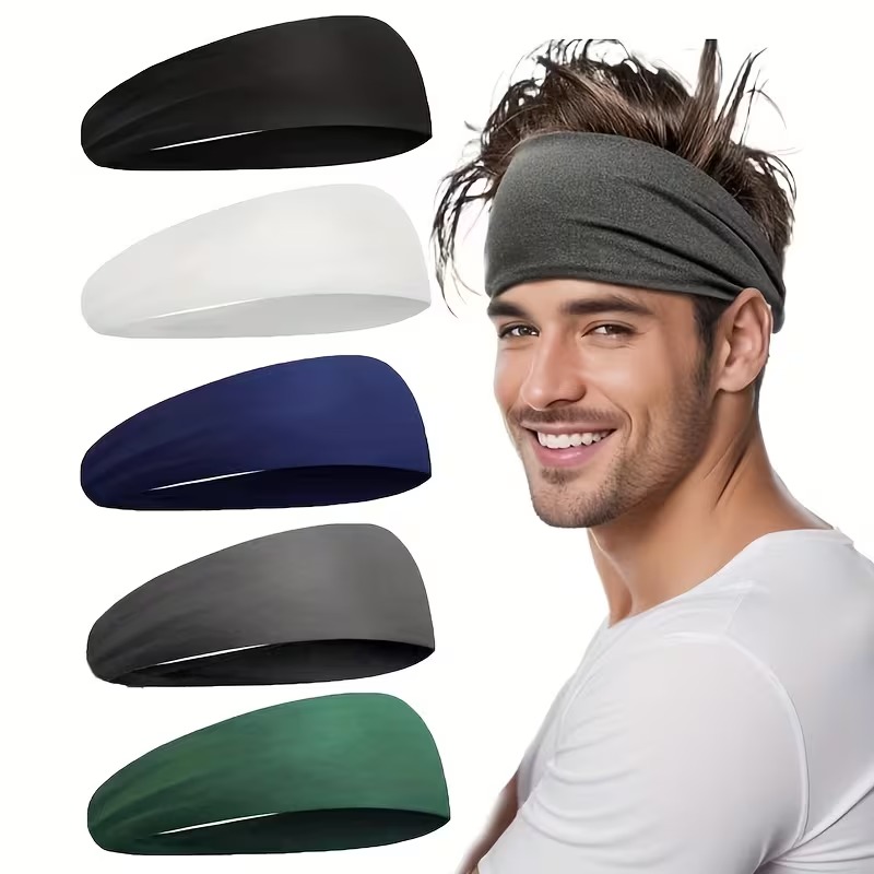 5-Pack Men’s Non-Slip Sports Headbands
